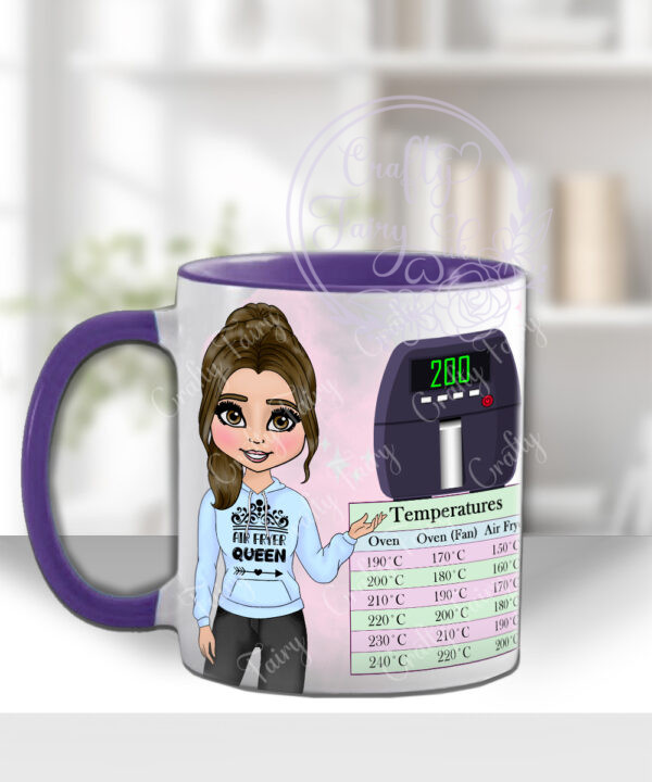 personalised air fryer queen lady with conversion chart mug gift