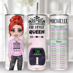 personalised air fryer queen lady with conversion chart 20oz straight tumbler