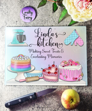 Personalised Cakes Making Memories Glass Chopping Board
