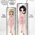 personalised love makeup lady & pink cosmetics straight tumbler