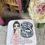 Personalised Lady in Pink Dress Pink Faux Leather Travel Jewellery Box