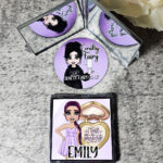 personalised love makeup lady & lilac cosmetics slim silver square compact mirror gift
