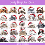 personalised cat in santa hat bauble merry christmas card