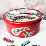 Personalised Cat in Santa Hat Christmas Chocolate Tub LABEL ONLY