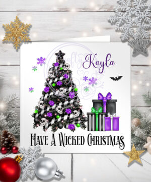 Personalised Skull Tree Wicked Christmas Card