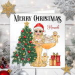 Personalised Gingerbread Martini Cocktail Lady Christmas Card