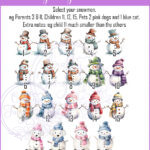 personalised cute snowman family christmas card