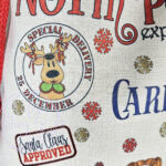personalised girl in red jumper polar express christmas santa sack