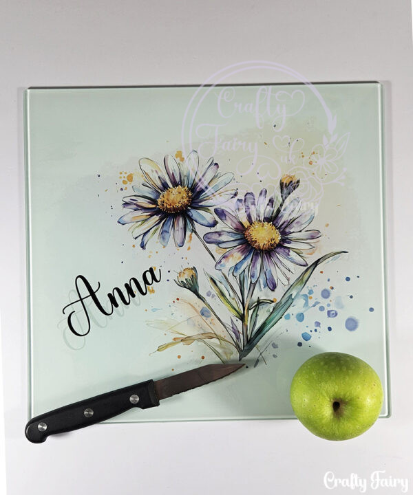 personalised colourful icecream cones glass chopping board medium 28x30cm (copy)