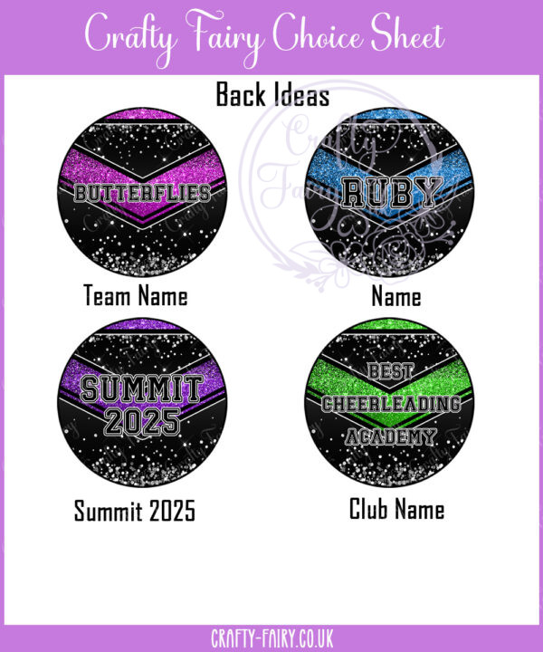 personalised glitter effect printed cheerleader keyring