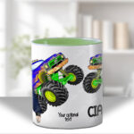 personalised monster truck mug gift for grandson son
