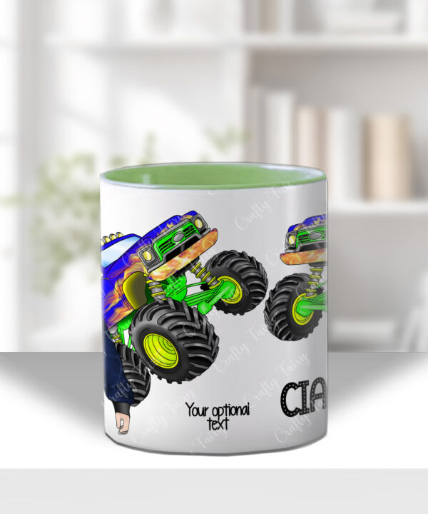 personalised monster truck mug gift for grandson son