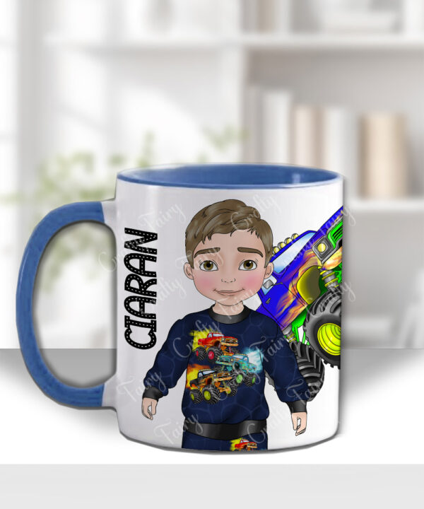 personalised monster truck mug gift for grandson son