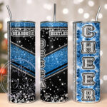 personalised cheerleader glitter 600ml 20oz straight tumbler