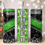 personalised cheerleader glitter 600ml 20oz straight tumbler