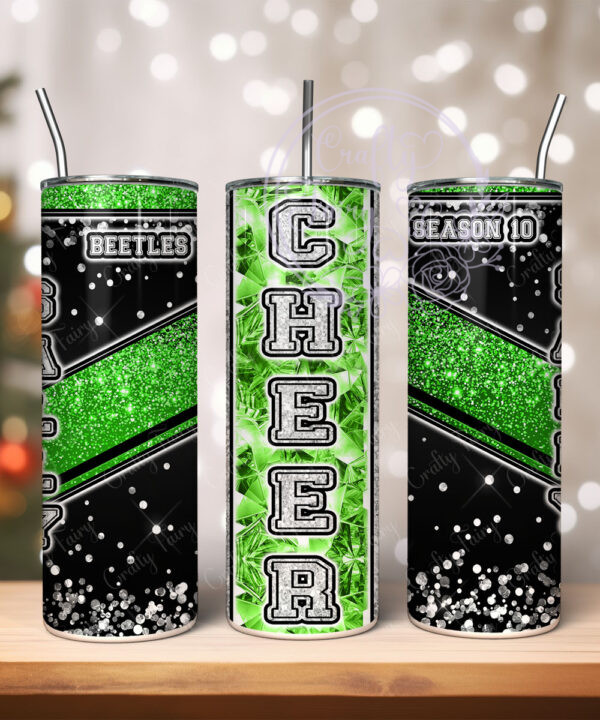 personalised cheerleader glitter 600ml 20oz straight tumbler