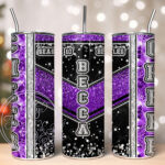 personalised cheerleader glitter 600ml 20oz straight tumbler