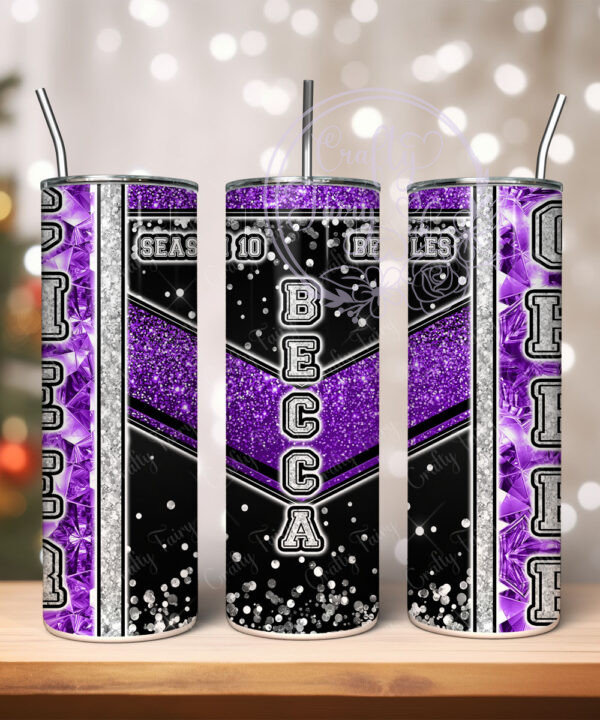 personalised cheerleader glitter 600ml 20oz straight tumbler