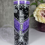 personalised cheerleader glitter 600ml 20oz straight tumbler