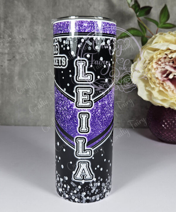 personalised cheerleader glitter 600ml 20oz straight tumbler
