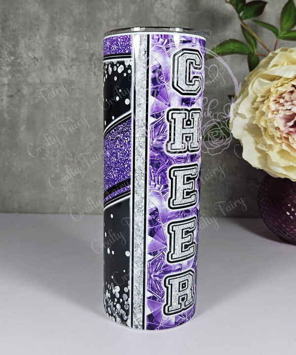personalised cheerleader glitter 600ml 20oz straight tumbler