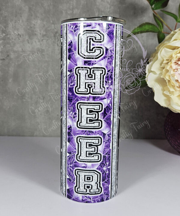 personalised cheerleader glitter 600ml 20oz straight tumbler