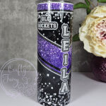 personalised cheerleader glitter 600ml 20oz straight tumbler