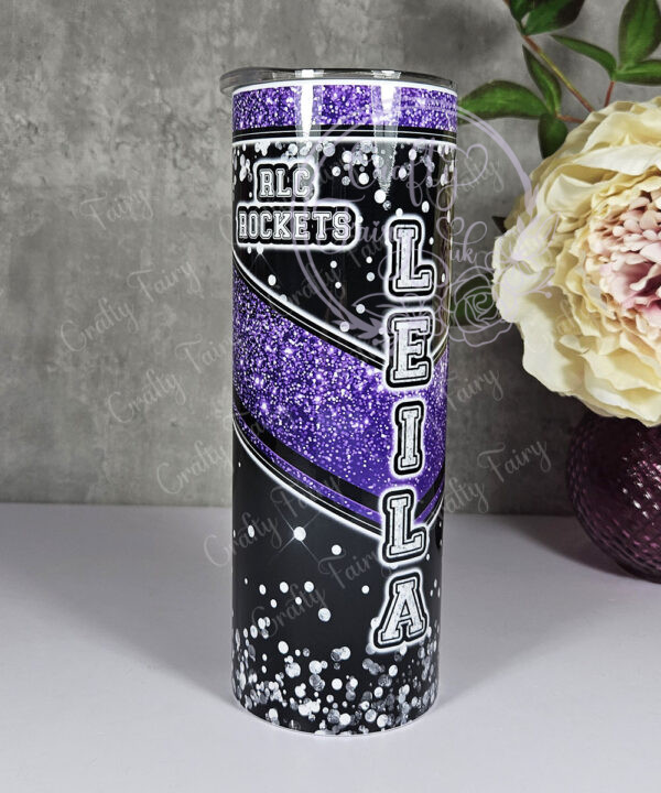 personalised cheerleader glitter 600ml 20oz straight tumbler