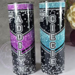 personalised cheerleader glitter 600ml 20oz straight tumbler