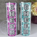 personalised cheerleader glitter 600ml 20oz straight tumbler