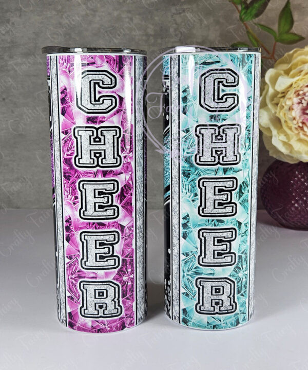 personalised cheerleader glitter 600ml 20oz straight tumbler