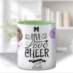 personalised whimsical cheerleader girl mug gift