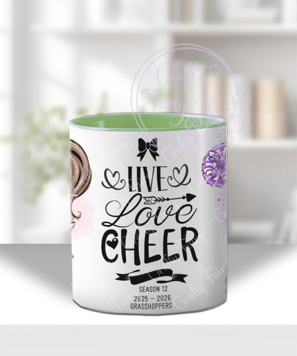 personalised whimsical cheerleader girl mug gift