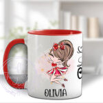 personalised whimsical cheerleader girl mug gift