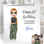 personalised cargo girl birthday card for teenager for daughter granddaughter