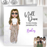 personalised cargo girl birthday card for teenager for daughter granddaughter