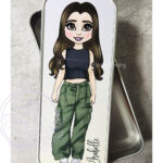 personalised cargo girl rectangular pencil tin for teenage daughter granddaughter