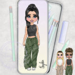 personalised cargo girl rectangular pencil tin for teenage daughter granddaughter