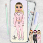 personalised chelsea tracksuit girl rectangular pencil tin for teenage daughter granddaughter