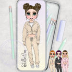 personalised chelsea tracksuit girl rectangular pencil tin for teenage daughter granddaughter