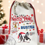 personalised many dog breed options christmas santa sack