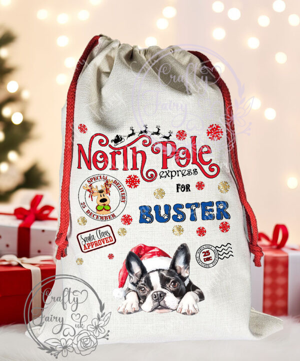 personalised many dog breed options christmas santa sack