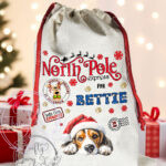 personalised many dog breed options christmas santa sack