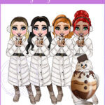 personalised lady with snowman hot chocolate christmas mug gift