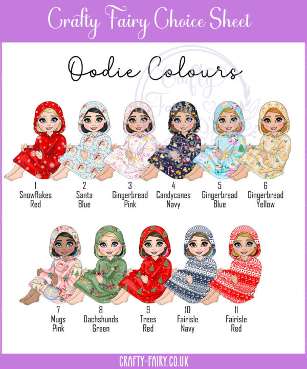 personalised young girl in oddie christmas card for granddaughter daughter
