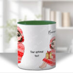 personalised young girl in oodie christmas mug gift