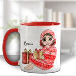 personalised young girl in oodie christmas mug gift