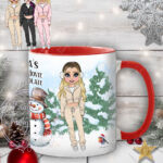 personalised chelsea tracksuit girl with snowman hot chocolate christmas mug gift