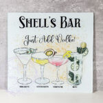 personalised vodka cocktails glass chopping board or worktop protector medium 28x30cm