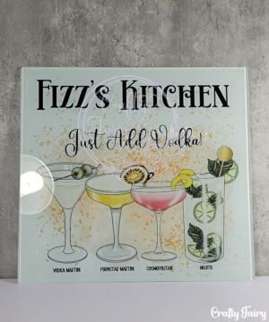 personalised vodka cocktails glass chopping board medium 28x30cm